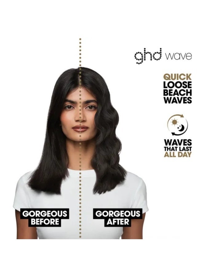 جي إتش دي جهاز تمويج الشعر ثلاثي الأسطوانات لتموجات شعر الشاطئية أسود 185 درجة مئوية - Image 2